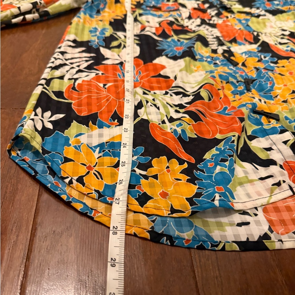 Multiples Tropical Floral Button-Down Bold 90s In… - image 5
